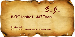 Bölcskei János névjegykártya